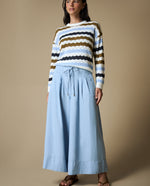 Jean Wide Leg Tobillero Lyocell - Azul