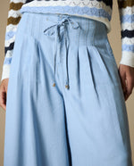 Jean Wide Leg Tobillero Lyocell - Azul