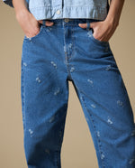Jean Straight Rotos Azul - Azul