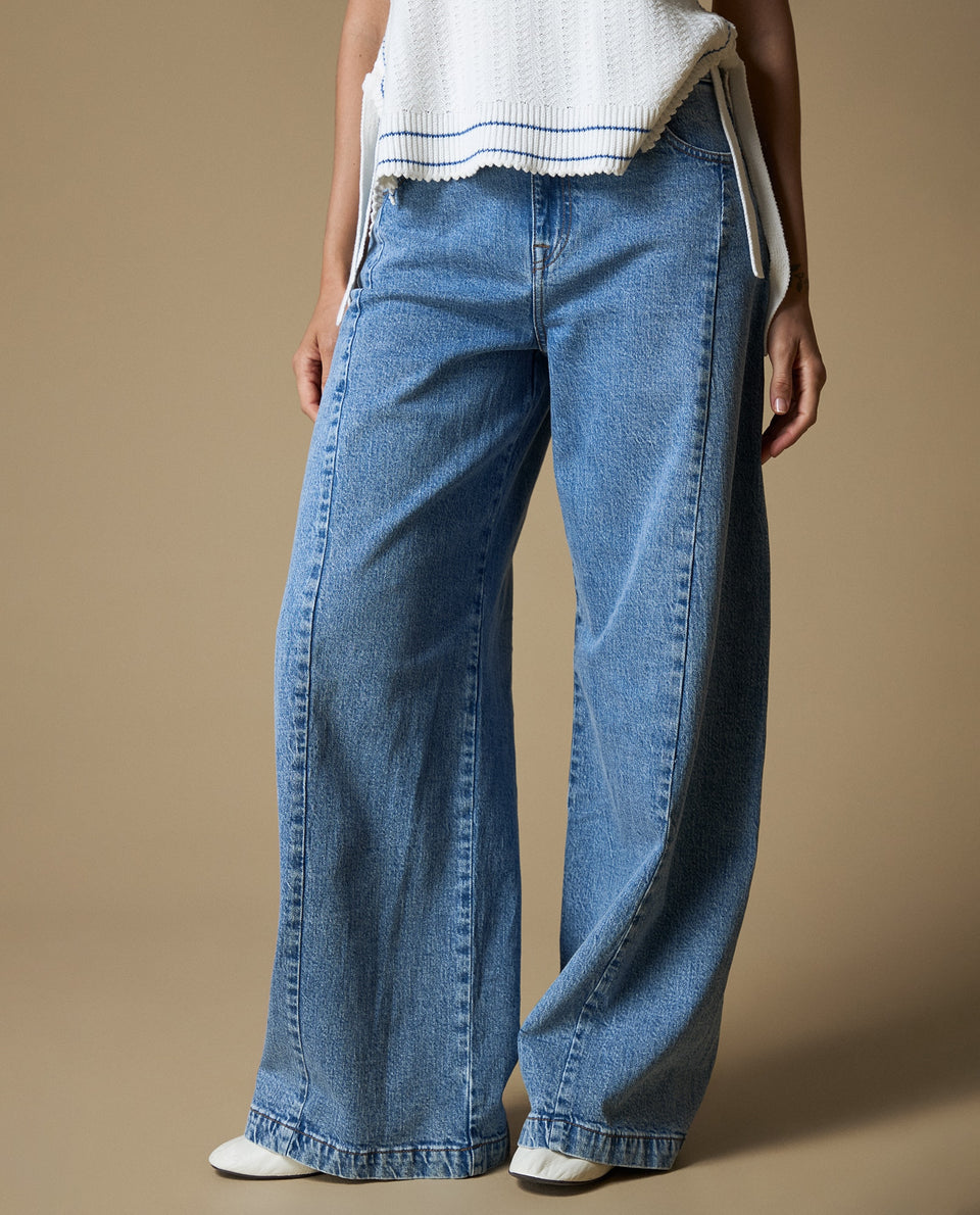 Jean Wide Leg Azul Tradicional - Azul