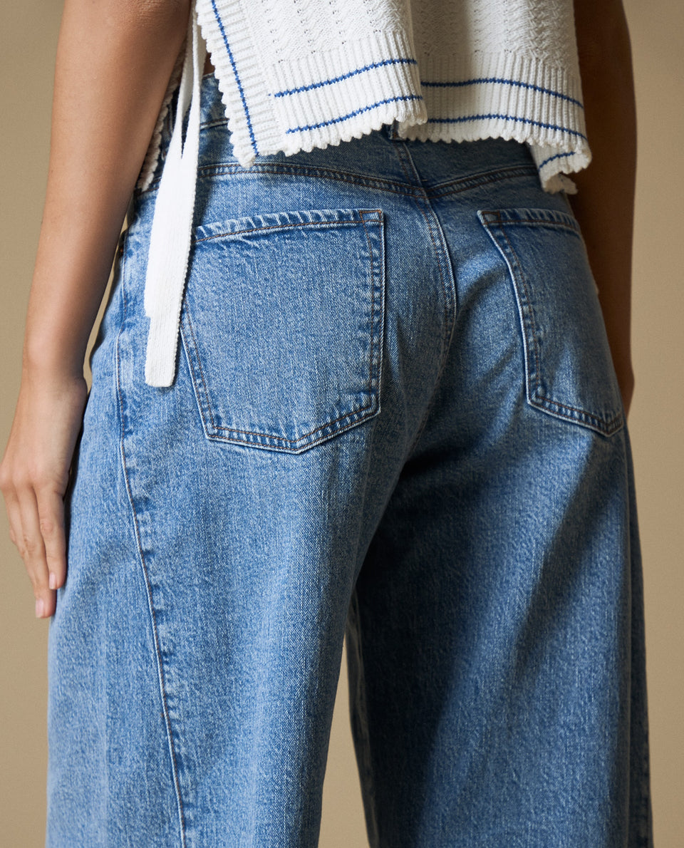 Jean Wide Leg Azul Tradicional - Azul