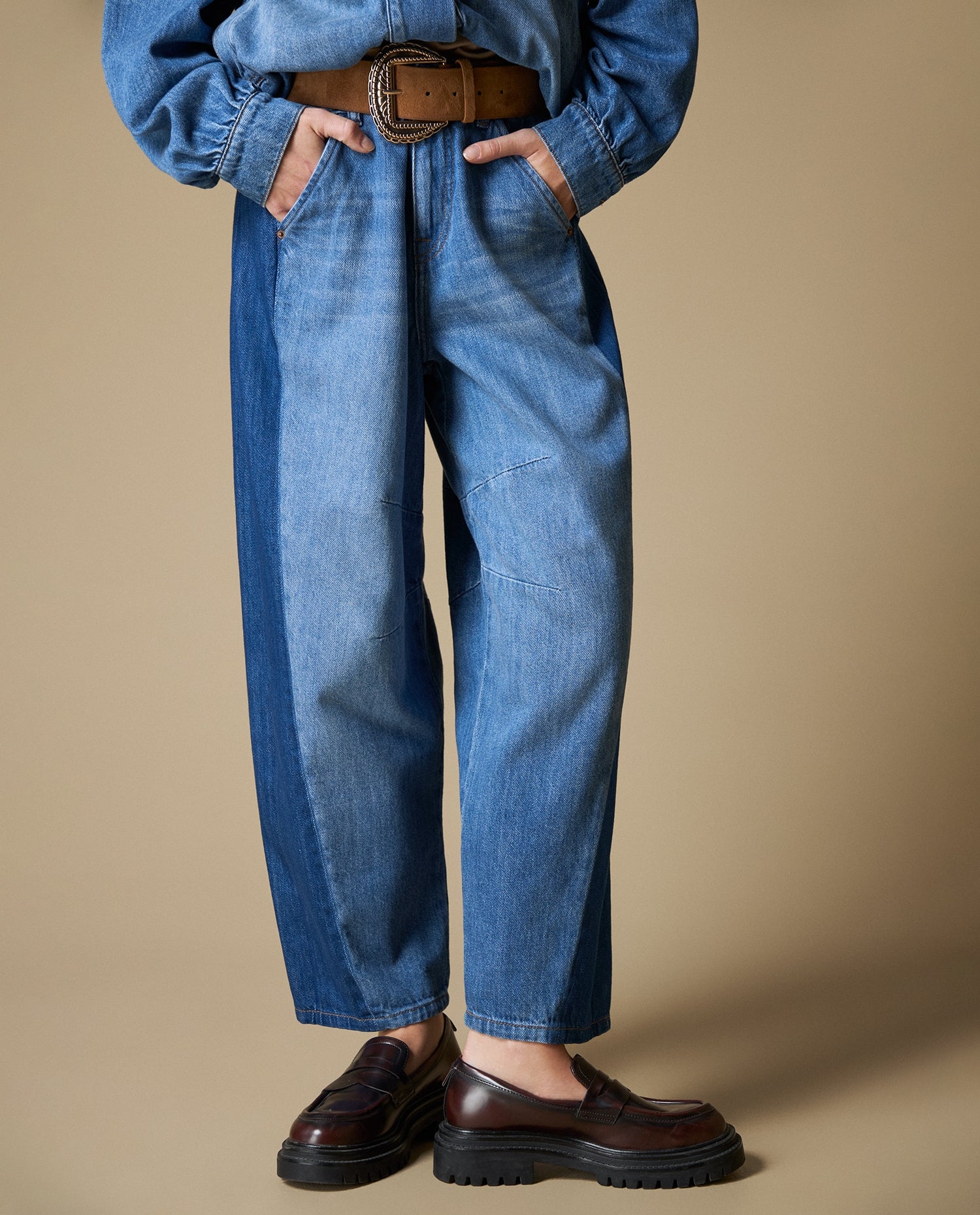 Jean Wide Leg Crop Esprit - Azul