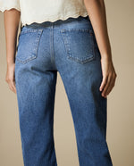 Jeans Straigth Azul Medio - Azul