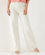 Jean Wide leg tono claro para mujer - Crudo