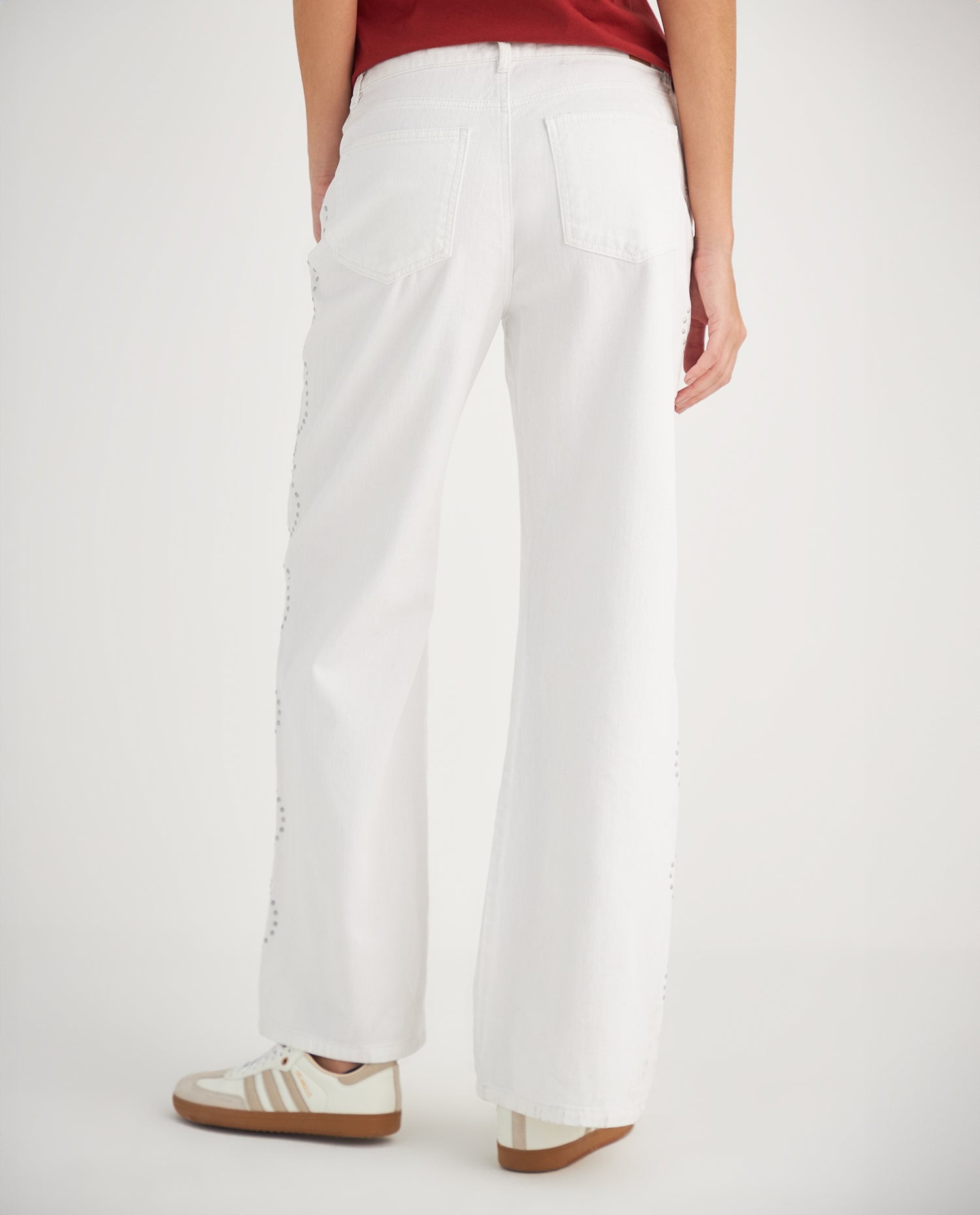 Jean Wide Leg con apliques para mujer - Crudo