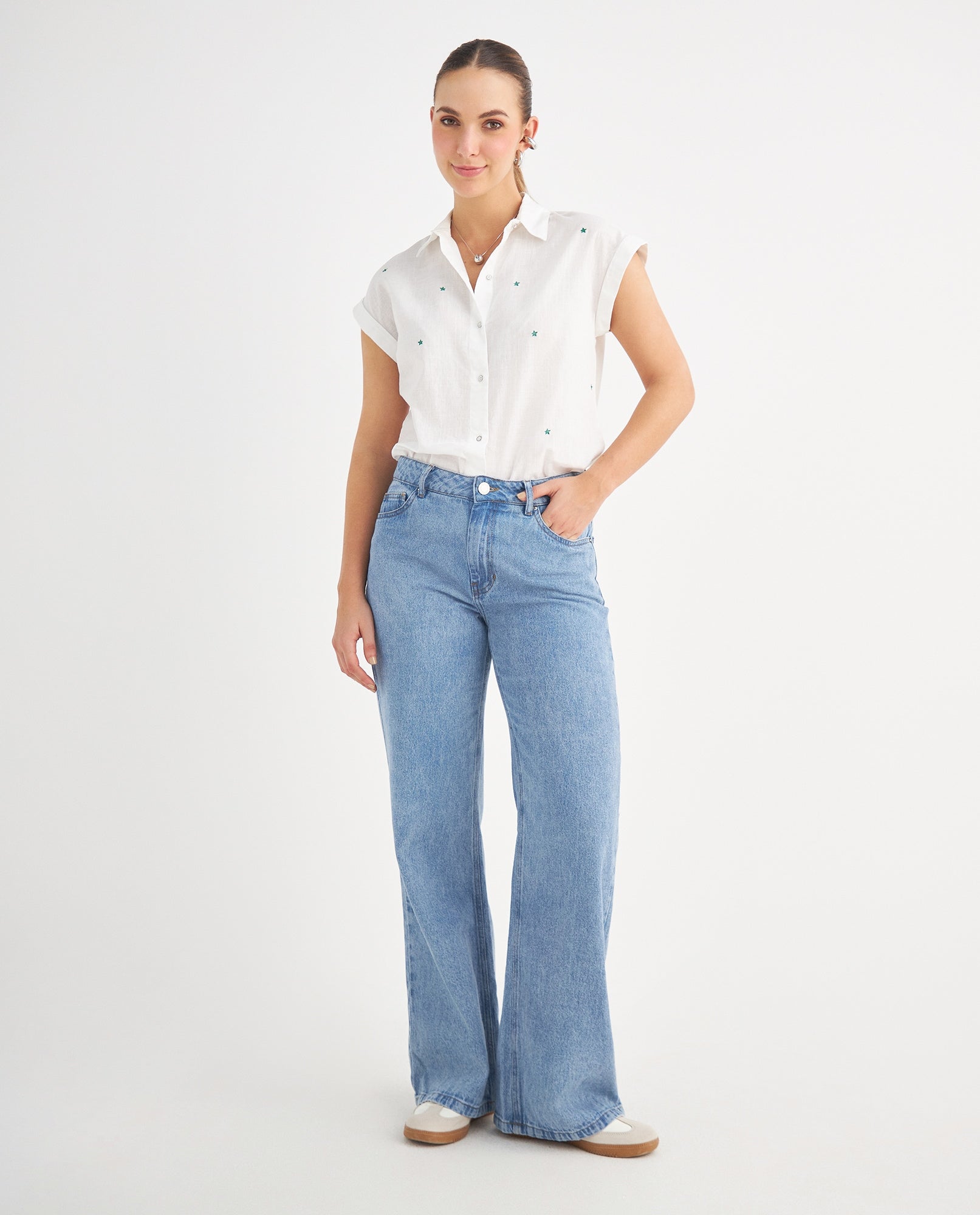 Jean Wide Leg cinco bolsillos para mujer - Azul 34_679F008_AZU174027_0