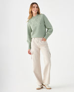 Jean Cargo tono claro para mujer - Crudo