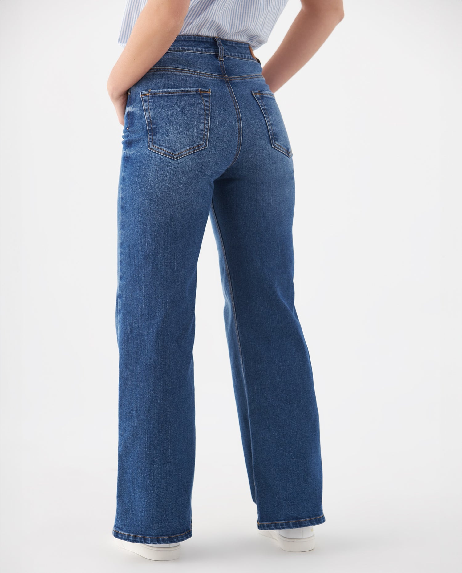 Jean Wide Leg tono medio para mujer - Azul