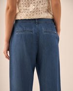 Jean Wide Leg Azul con Tiro Alto - Azul