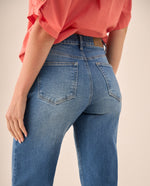 Jean Wide Leg Azul Rivera Medio - Azul