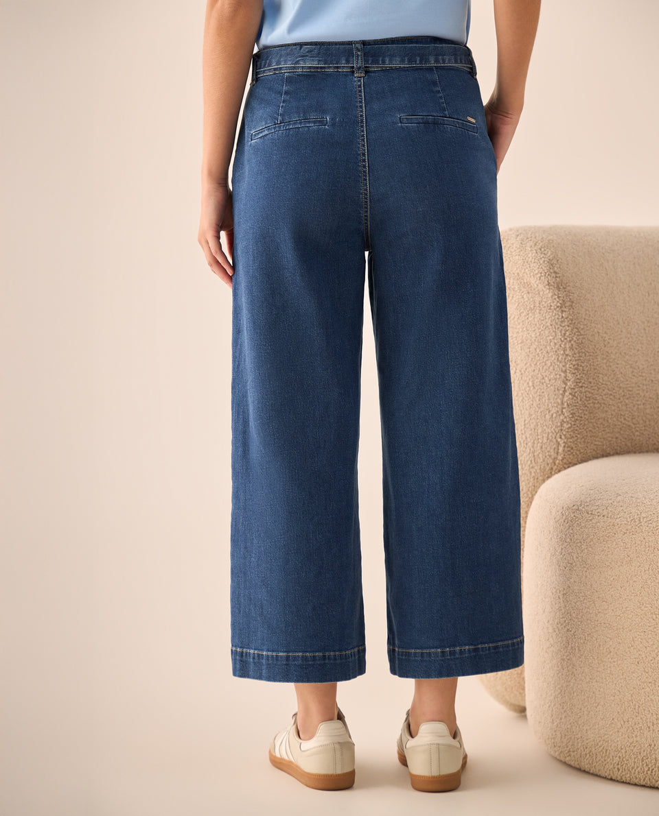 Jean Culotte Azul Tiro Alto con Cinturón - Azul 34_679G005_AZU174027_5