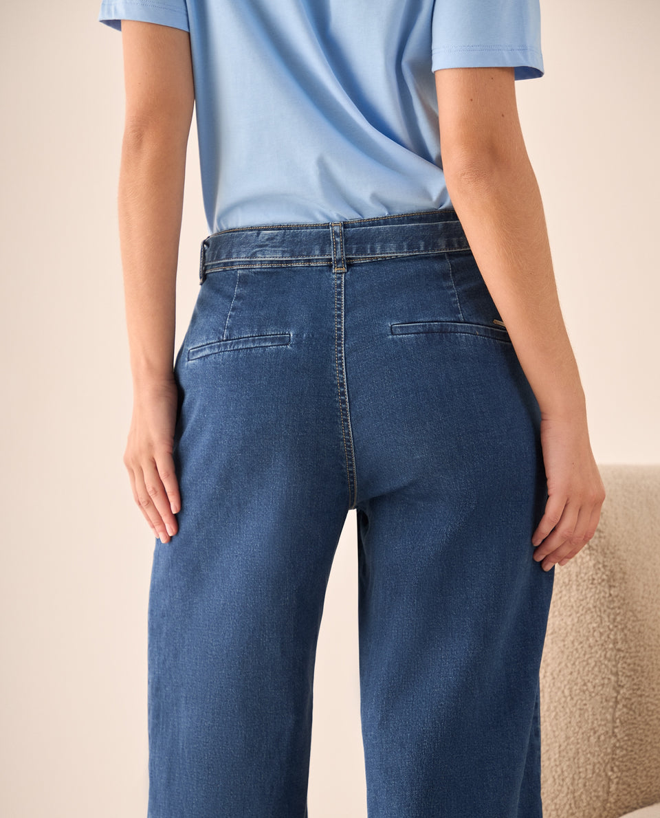 Jean Culotte Azul Tiro Alto con Cinturón - Azul 34_679G005_AZU174027_6