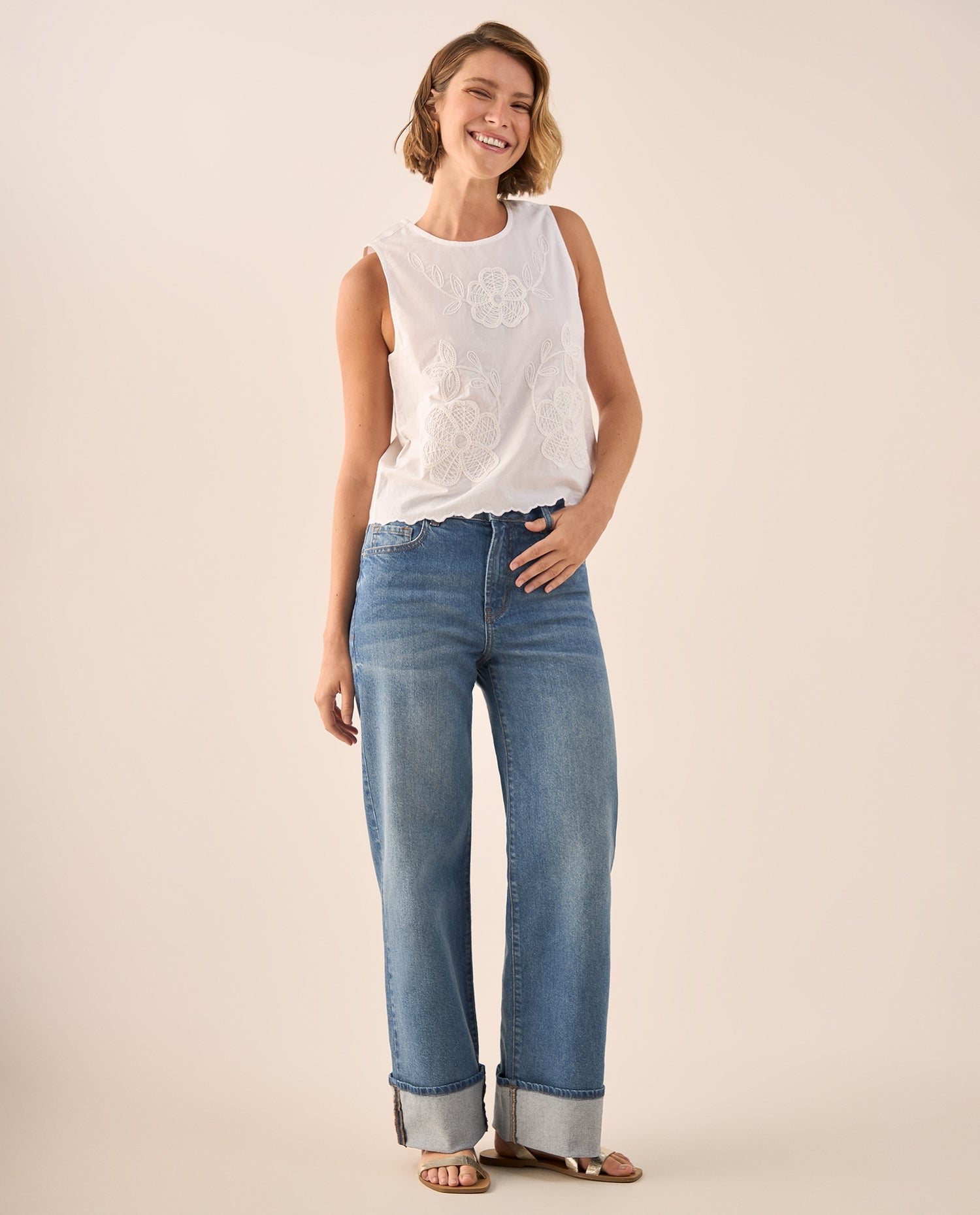 Jean Straight Azul Medio con Tencel - Azul