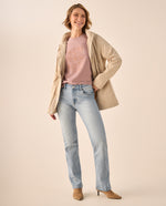 Jean Straight Azul Claro con Lavado Vintage - Azul