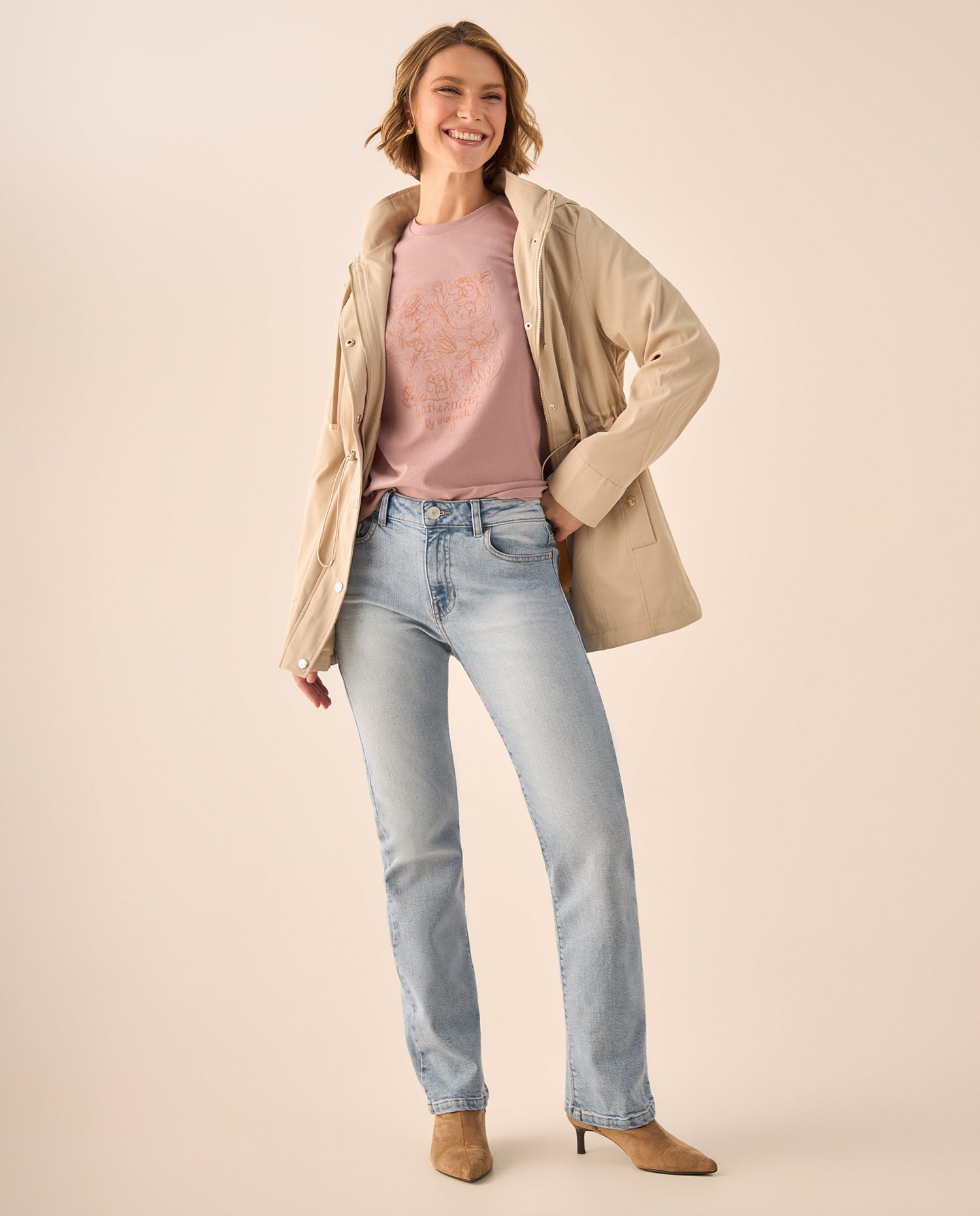 Jean Straight Azul Claro con Lavado Vintage - Azul
