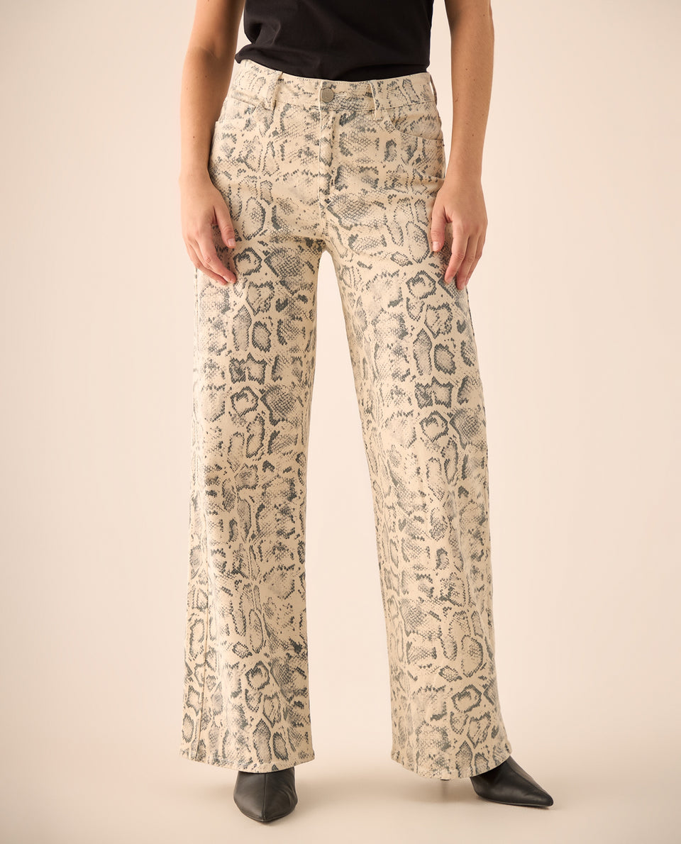 Jean Wide Leg Estampado Serpiente Beige - Gris 34_679G015_GRI163802_3