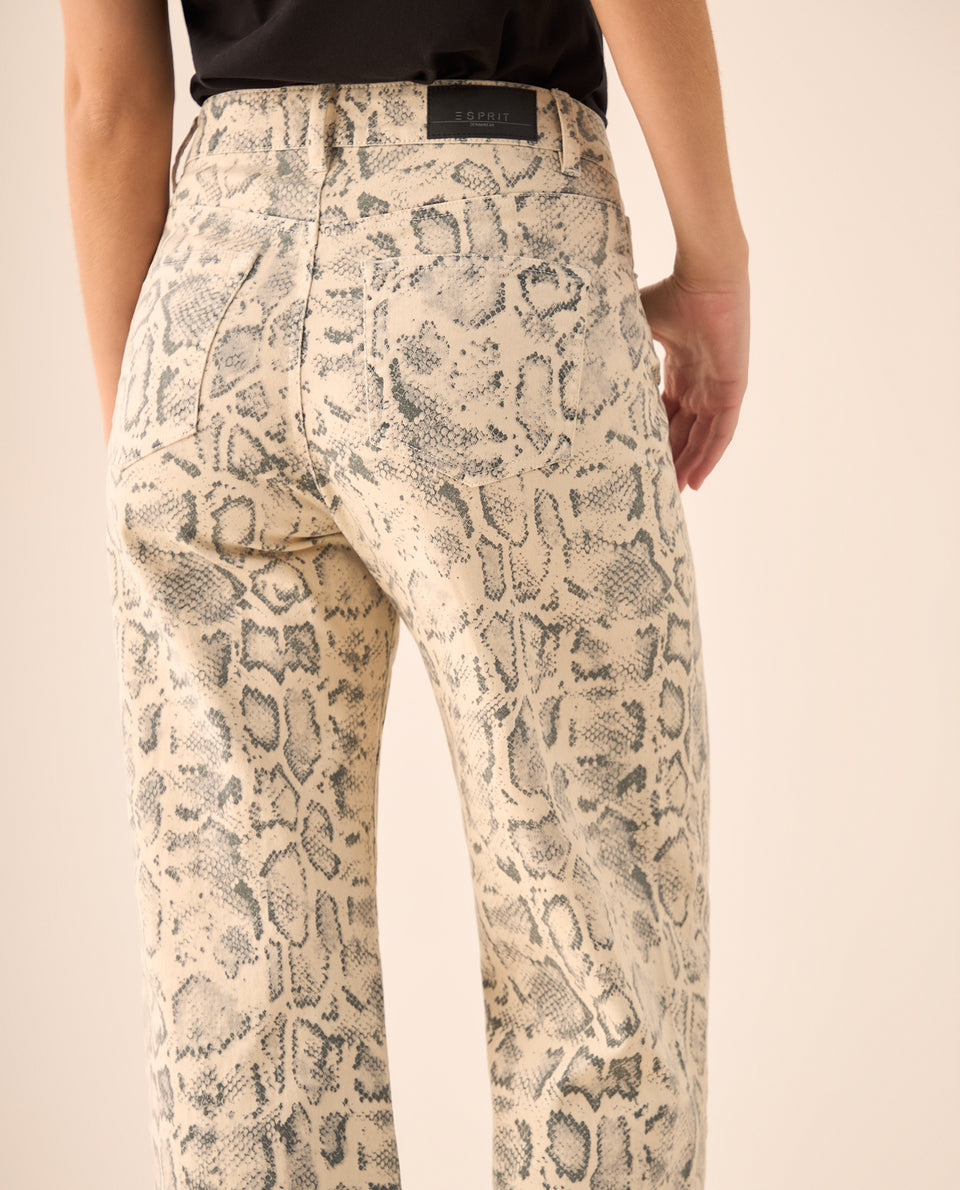 Jean Wide Leg Estampado Serpiente Beige - Gris 34_679G015_GRI163802_6