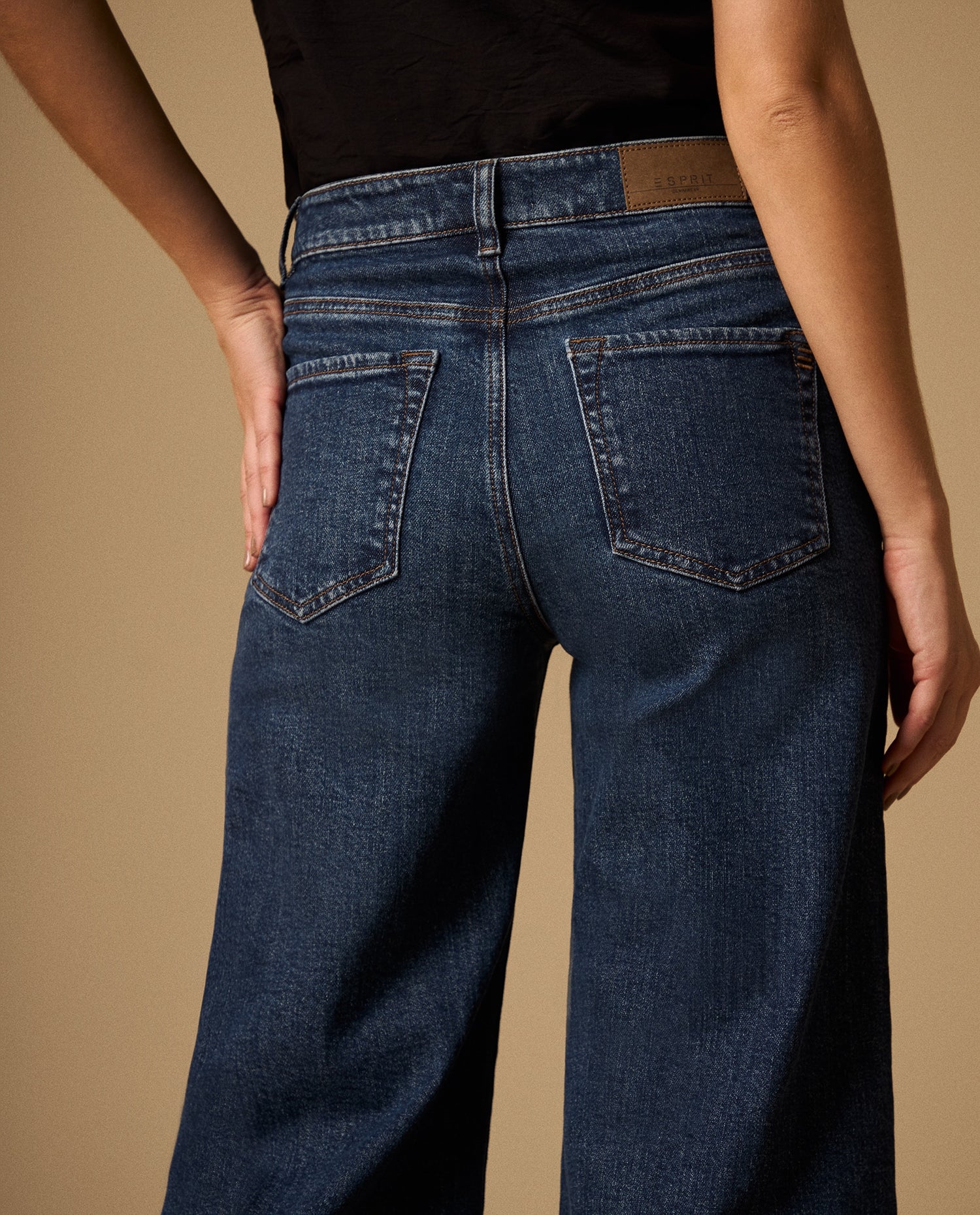 Jean Culotte Azul Oscuro Tiro Alto - Azul