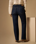 Jean Straight Azul con Detalles Dorados - Azul
