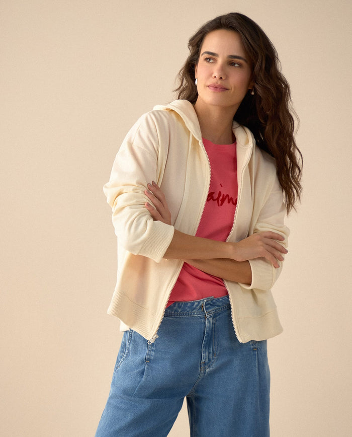 Buzo tipo hoodie para mujer - Crudo 34_681G101_CRU110604_0