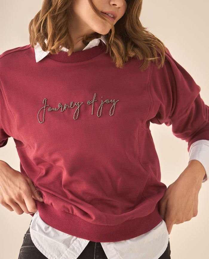 Buzo con detalles bordados para mujer - Rojo 34_683G001_ROJ191726_0