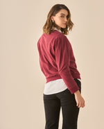 Buzo con detalles bordados para mujer - Rojo