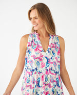 Vestido largo estampado para mujer - Rosa