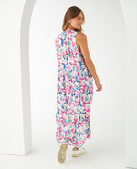 Vestido largo estampado para mujer - Rosa
