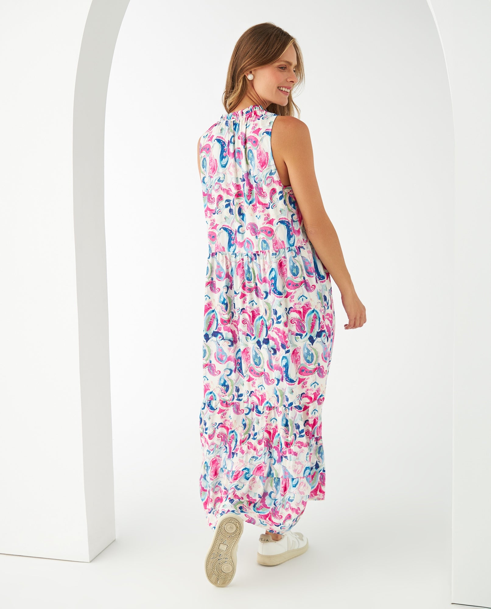 Vestido largo estampado para mujer - Rosa 34_691F003_ROS182328_5