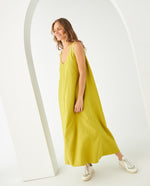 Vestido manga sisa para mujer - Verde