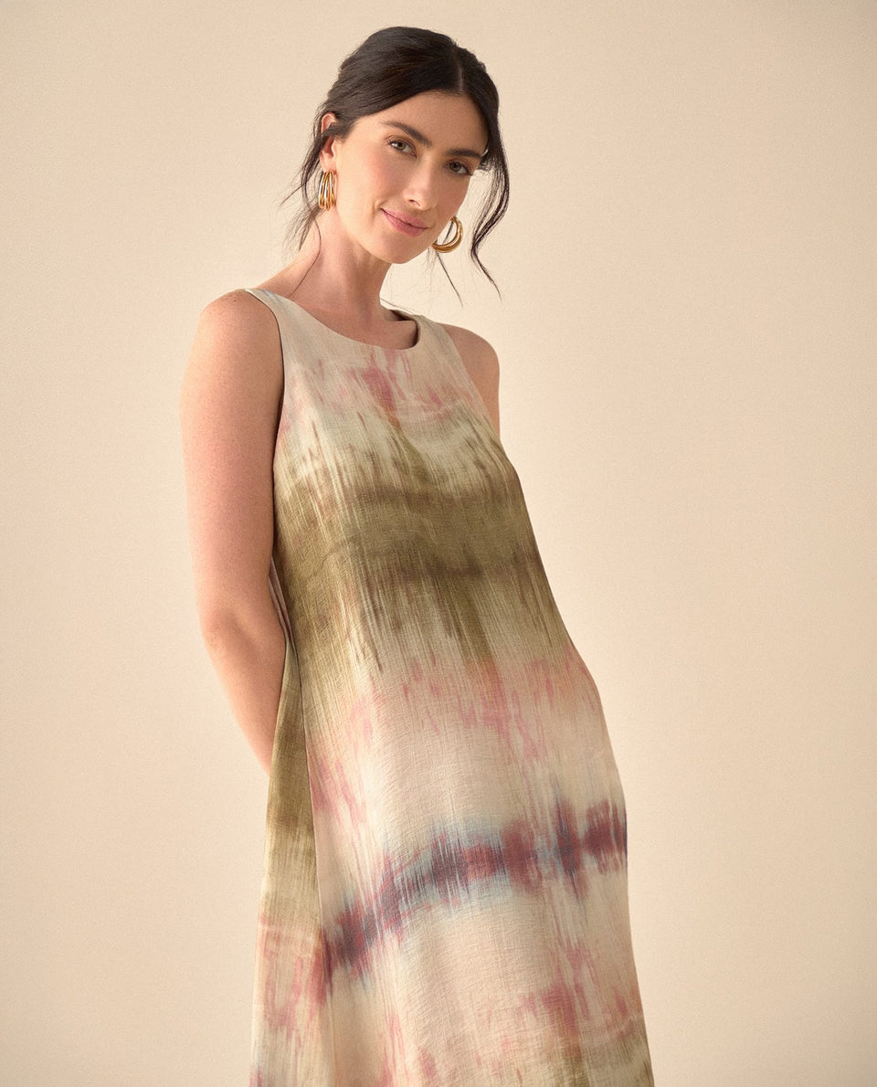 Vestido largo estampado para mujer - Beige 34_691G000_BEI161310_3