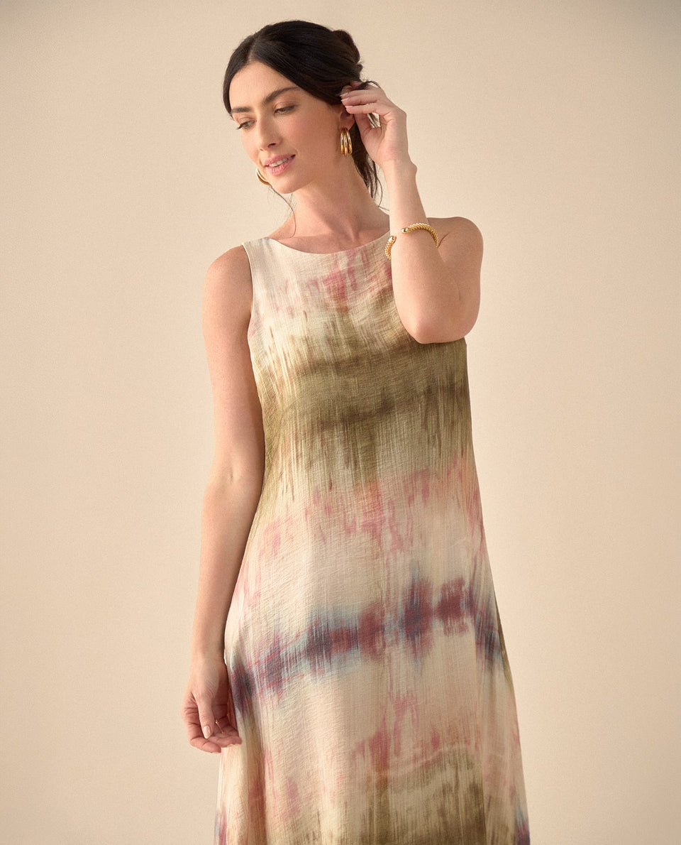 Vestido largo estampado para mujer - Beige 34_691G000_BEI161310_5
