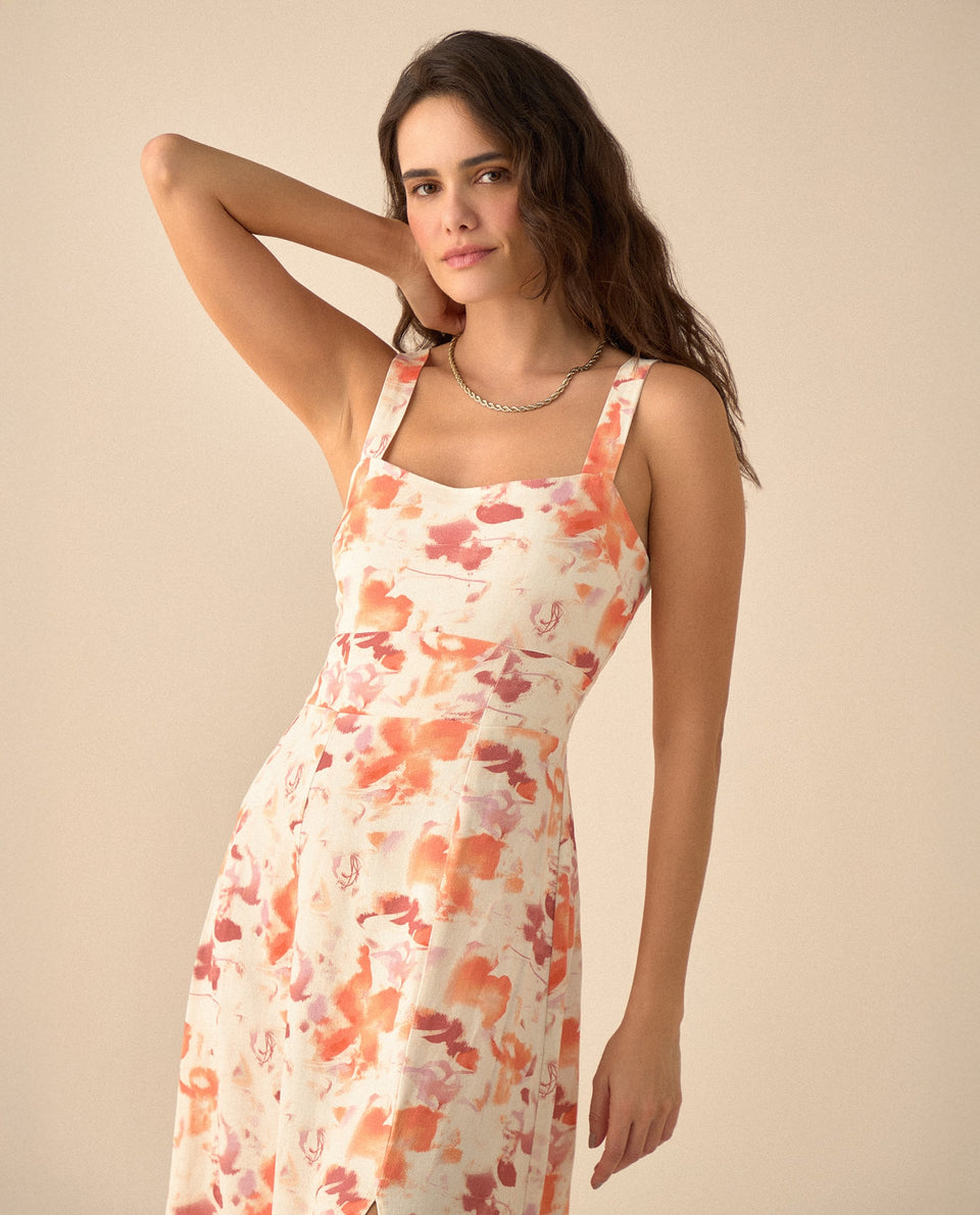 Vestido con escote recto para mujer - Naranja 34_691G001_NAR171456_3