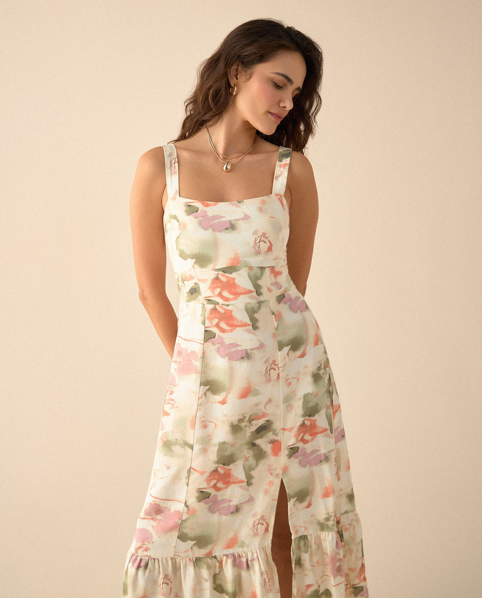 Vestido con escote recto para mujer - Verde 34_691G001_VER180322_3