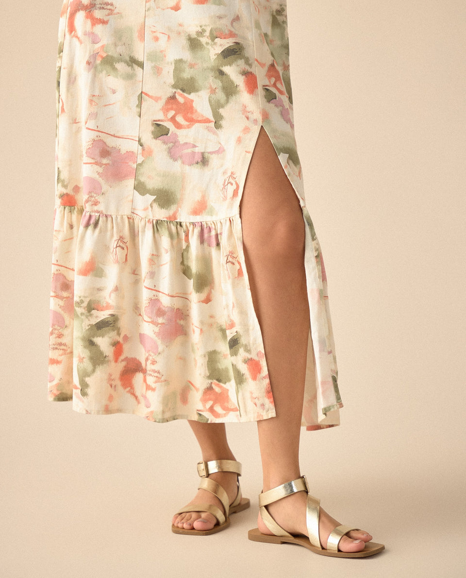 Vestido con escote recto para mujer - Verde 34_691G001_VER180322_5
