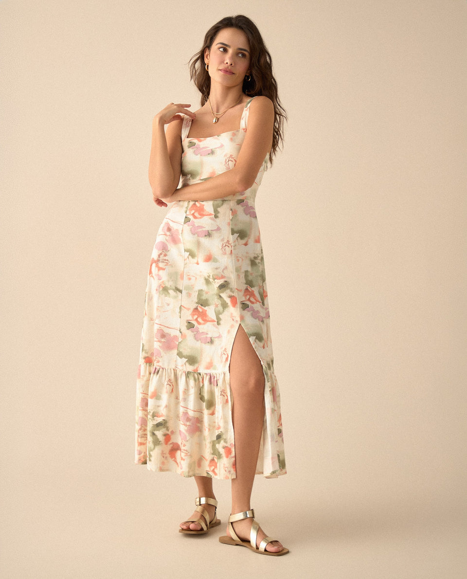 Vestido con escote recto para mujer - Verde 34_691G001_VER180322_6