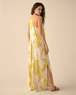 Vestido largo con escote en V para mujer - Amarillo 34_691G003_AMA140636_4