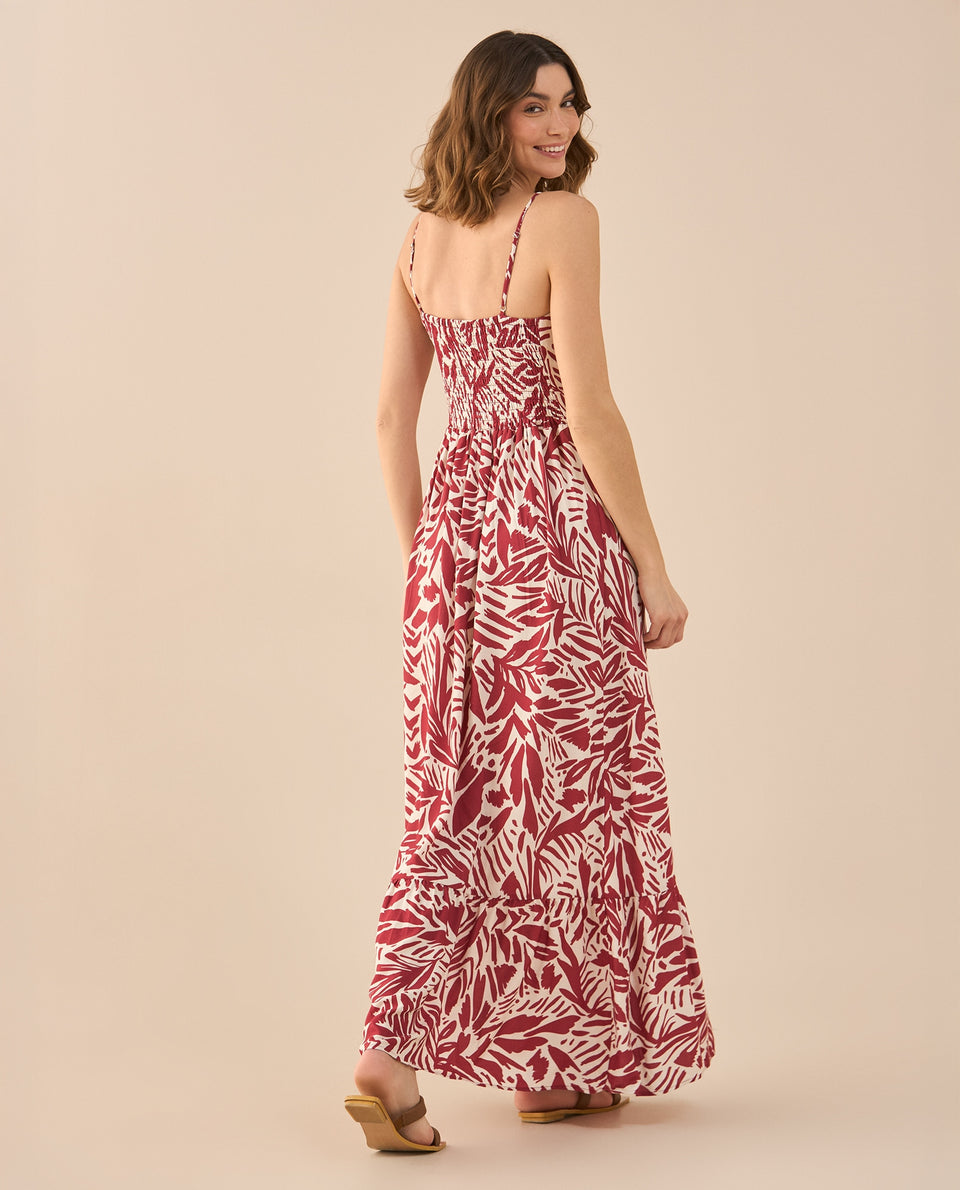 Vestido estampado largo para mujer - Rojo 34_691G010_ROJ191656_4