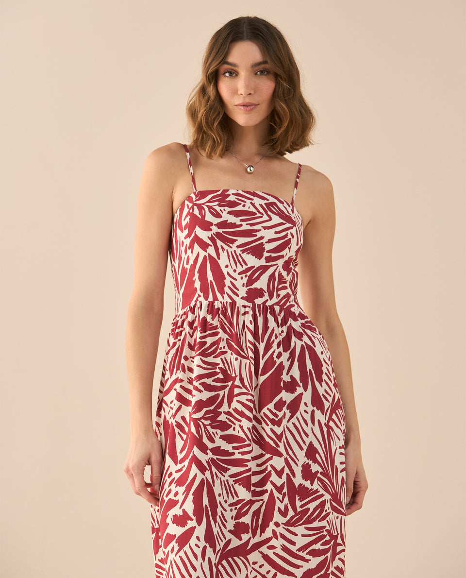 Vestido estampado largo para mujer - Rojo 34_691G010_ROJ191656_5