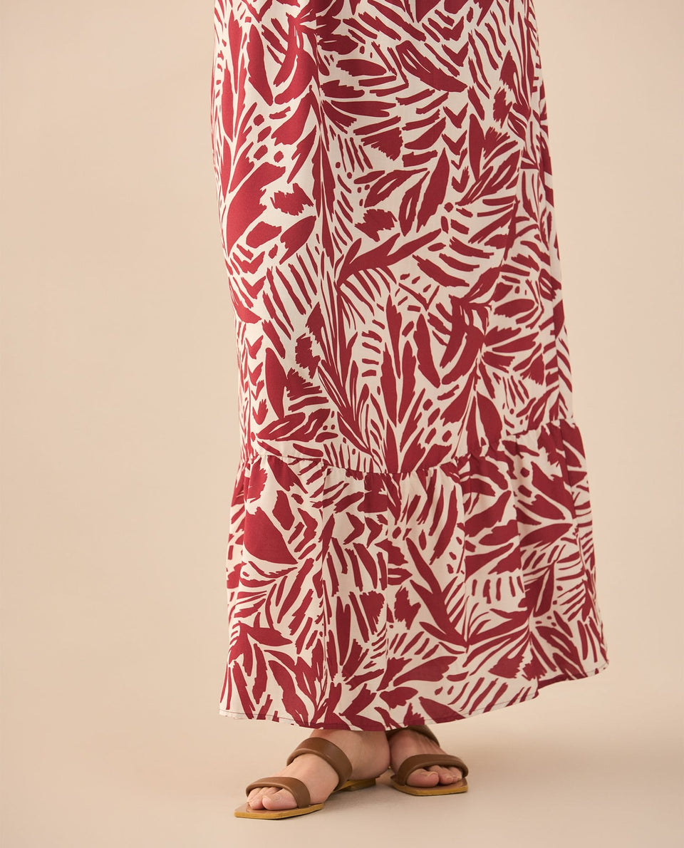 Vestido estampado largo para mujer - Rojo 34_691G010_ROJ191656_7