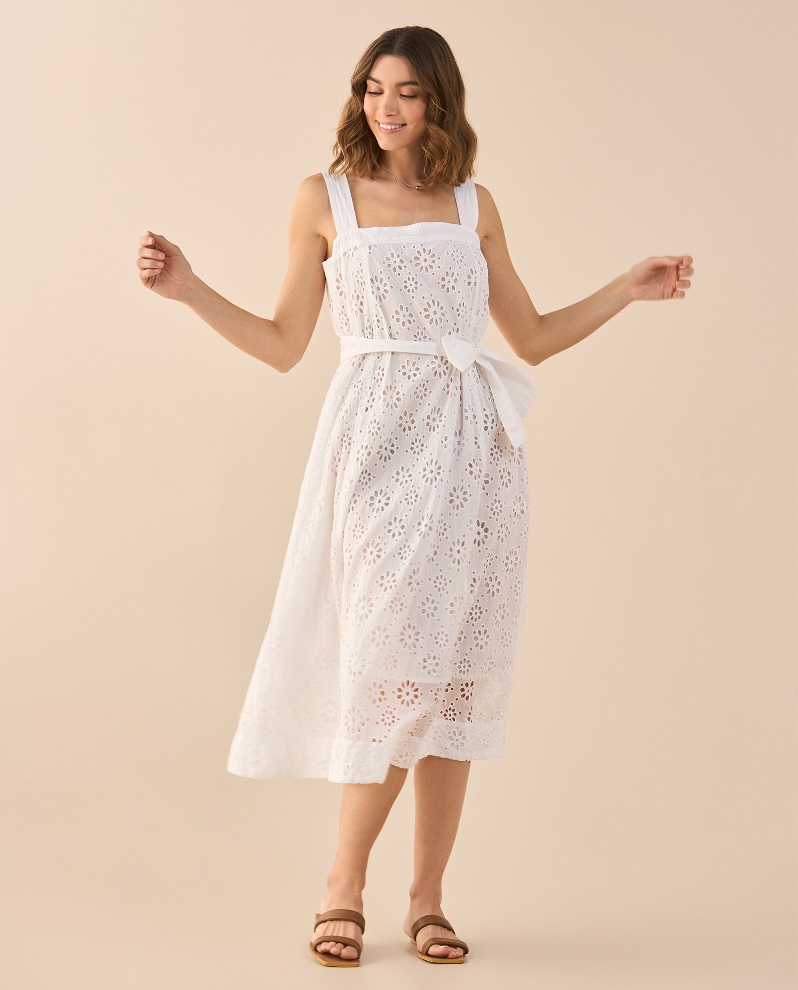 Vestido de corte recto para mujer - Blanco 34_691G210_BLA110601_5