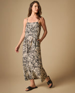 Vestido largo de tiras con caída fluida - Crudo