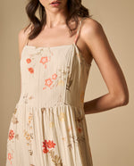 Vestido largo de tiras con silueta fluida - Blanco
