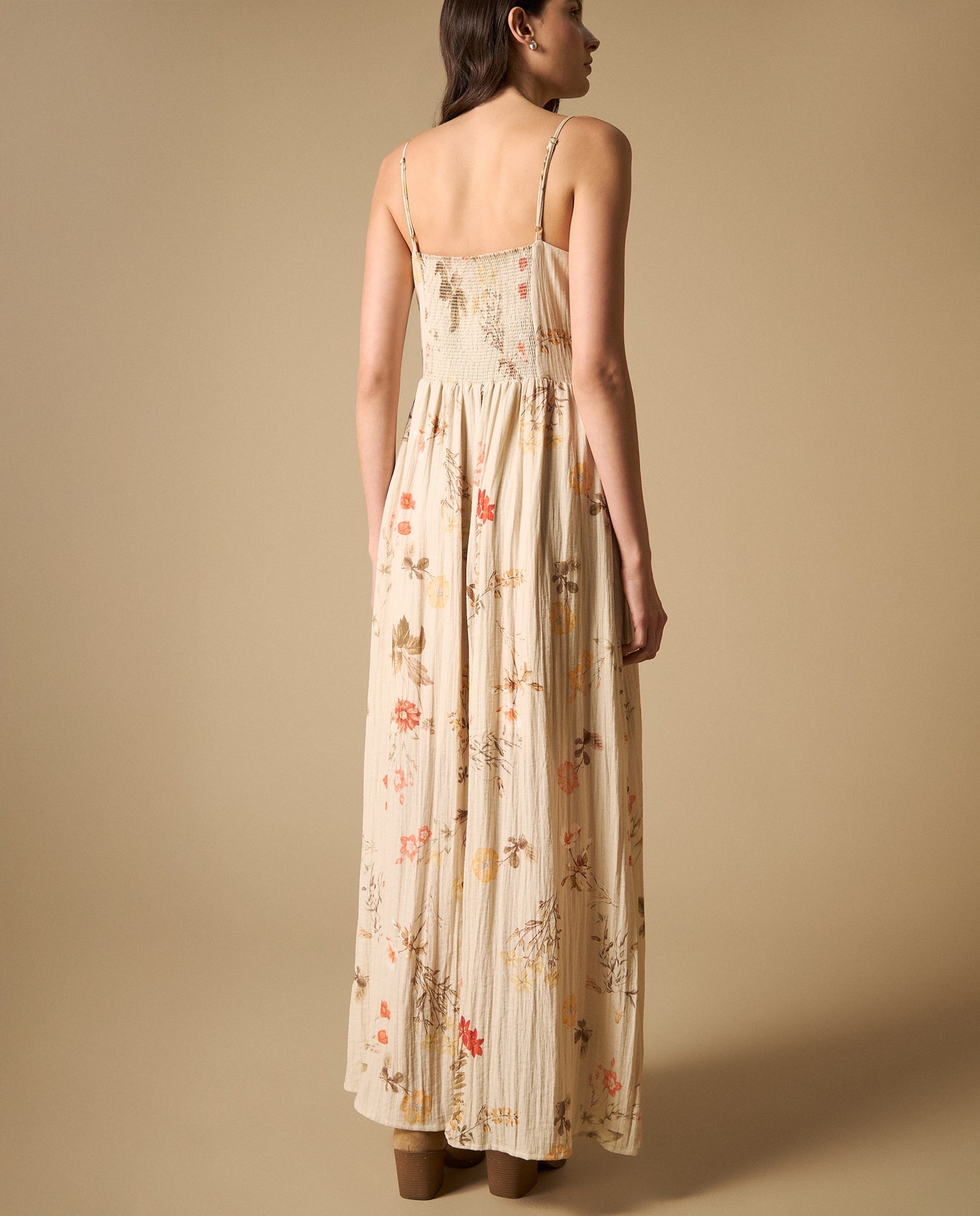 Vestido largo de tiras con silueta fluida - Blanco