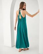 Vestido con escote V para mujer - Verde