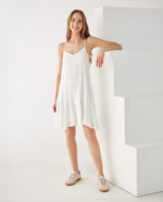 Vestido con apliques decorativos - Crudo