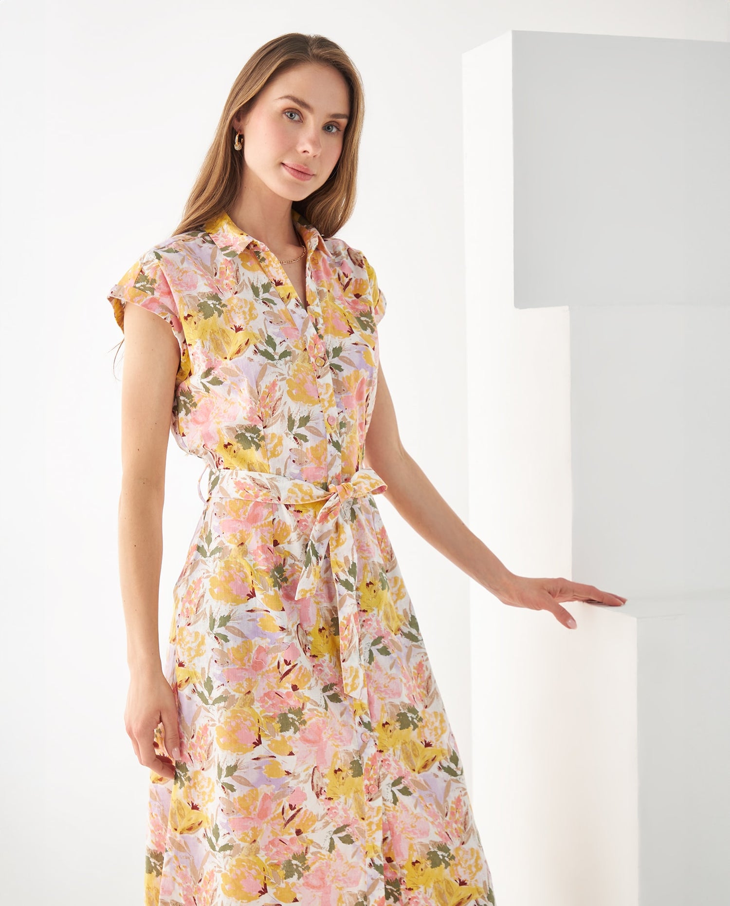 Vestido largo para mujer - Amarillo