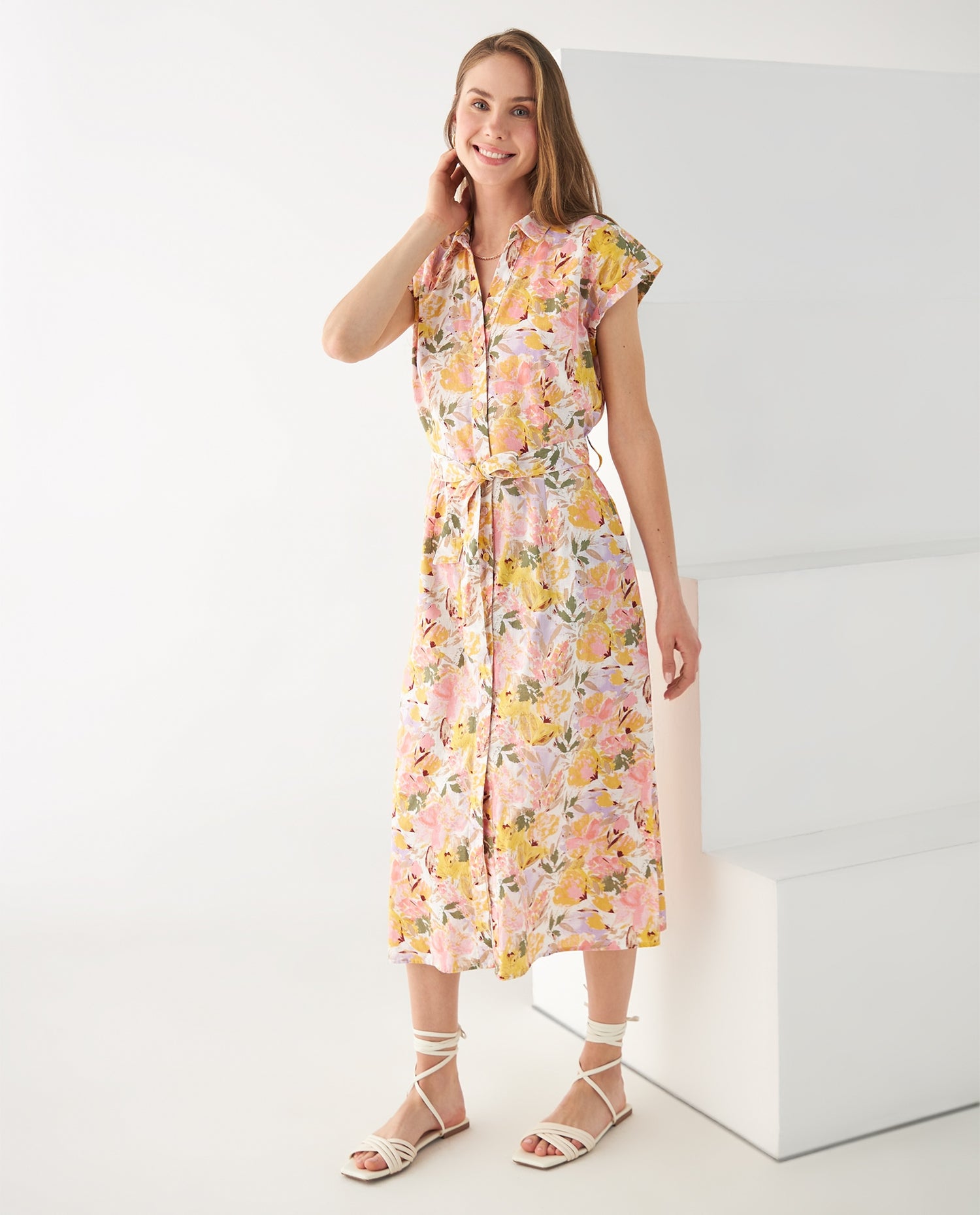 Vestido largo para mujer - Amarillo