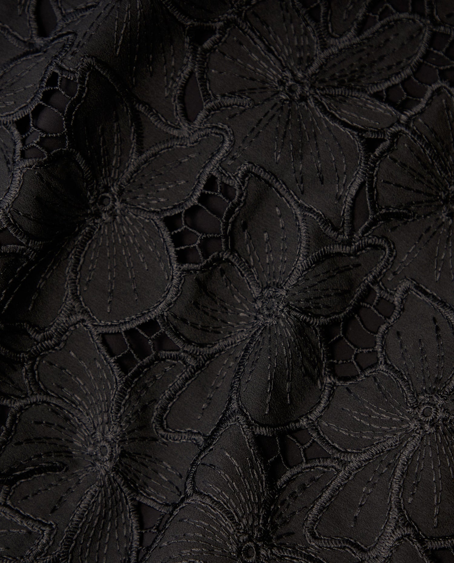 Vestido corto manga sisa con detalles de textura - Negro