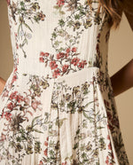 Vestido largo estampado de tiras con silueta fluida - Crudo